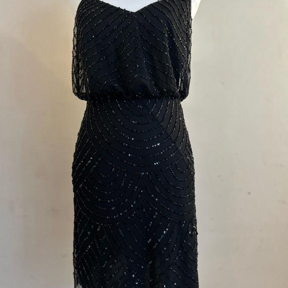 Elegant black beaded mini dress size 0 - Picture 5 of 16